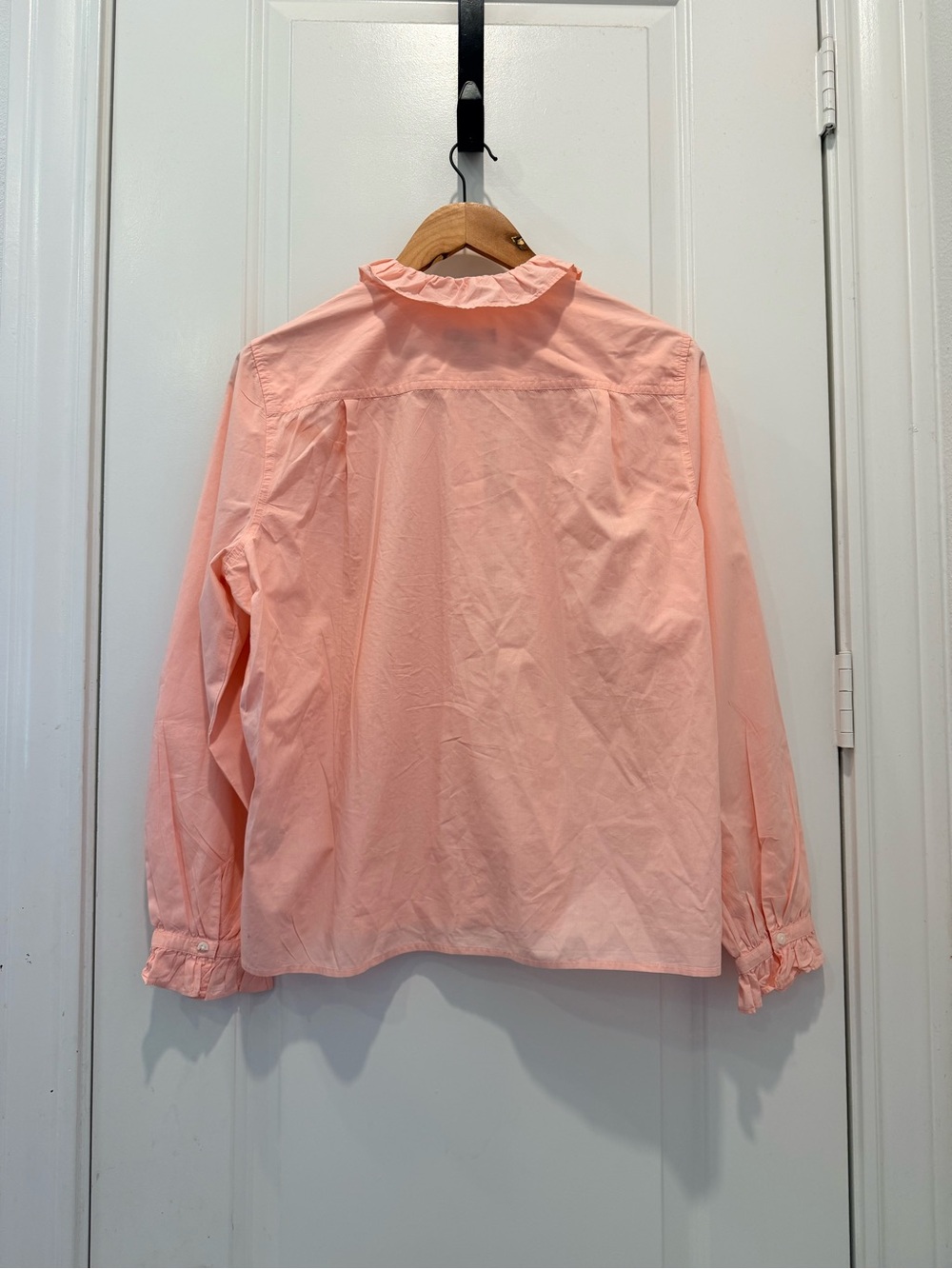 J. Crew Light Pink Ruffle-Front Button Down Blouse - Picture 5 of 9